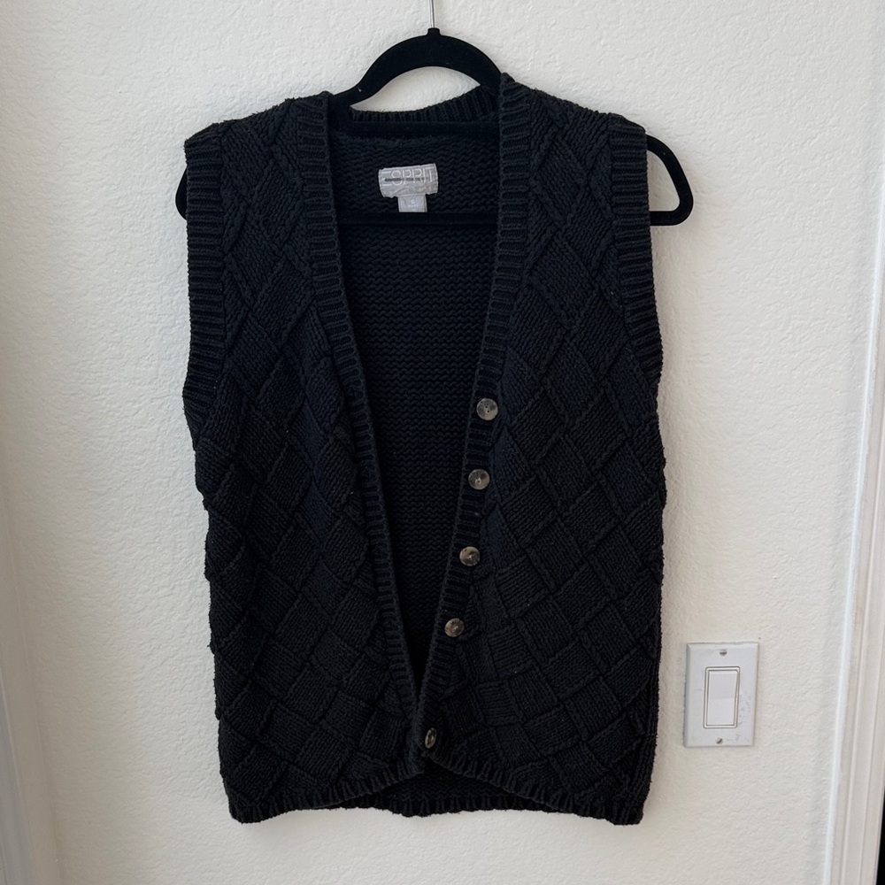Esprit Black Knit Cardigan Vest